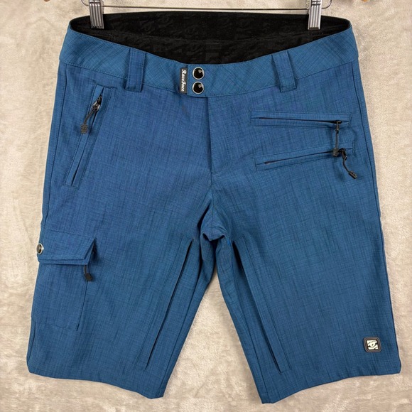 RaceFace Pants - RaceFace Shorts Khyber Womens M Blue Crosshatch Mountain Bike MTB Cargo